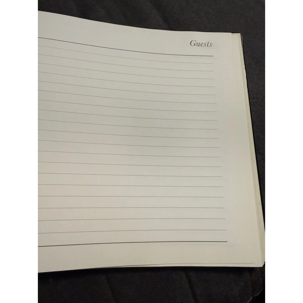 Gallery Leather Black Bonded Leather Guest Book Gold Edged 190 Pages Maine USA